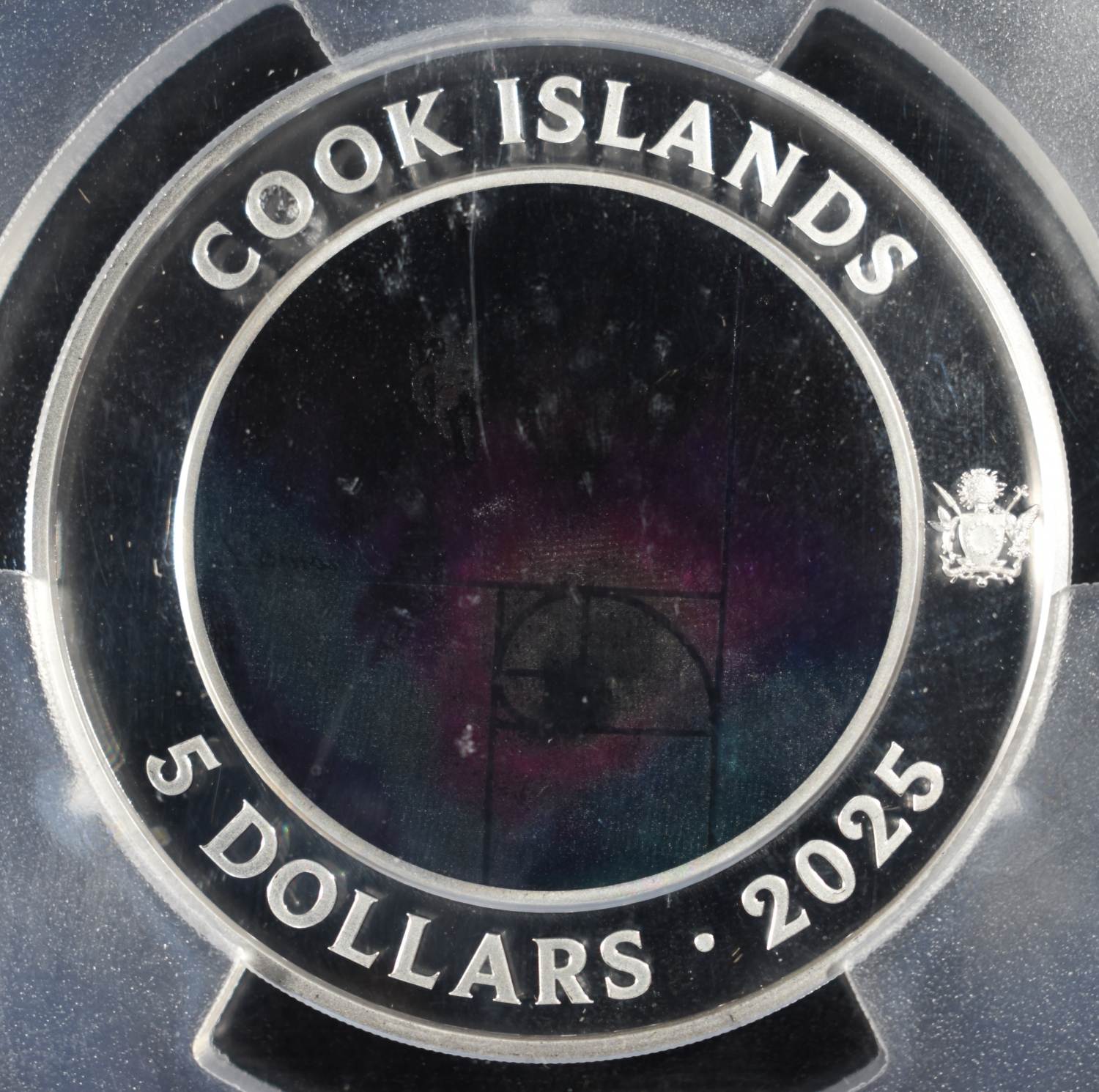 2025 COOK IS. COLORIZED GLASS & SILVER PCGS MS70