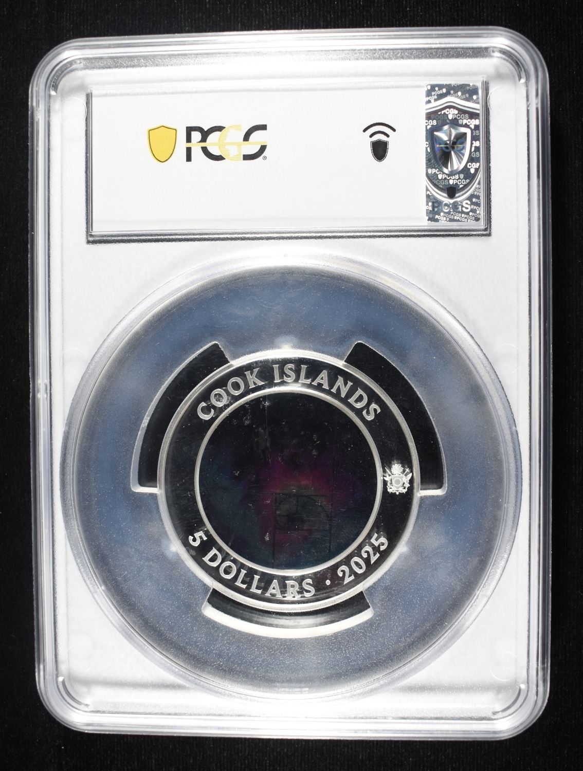 2025 COOK IS. COLORIZED GLASS & SILVER PCGS MS70