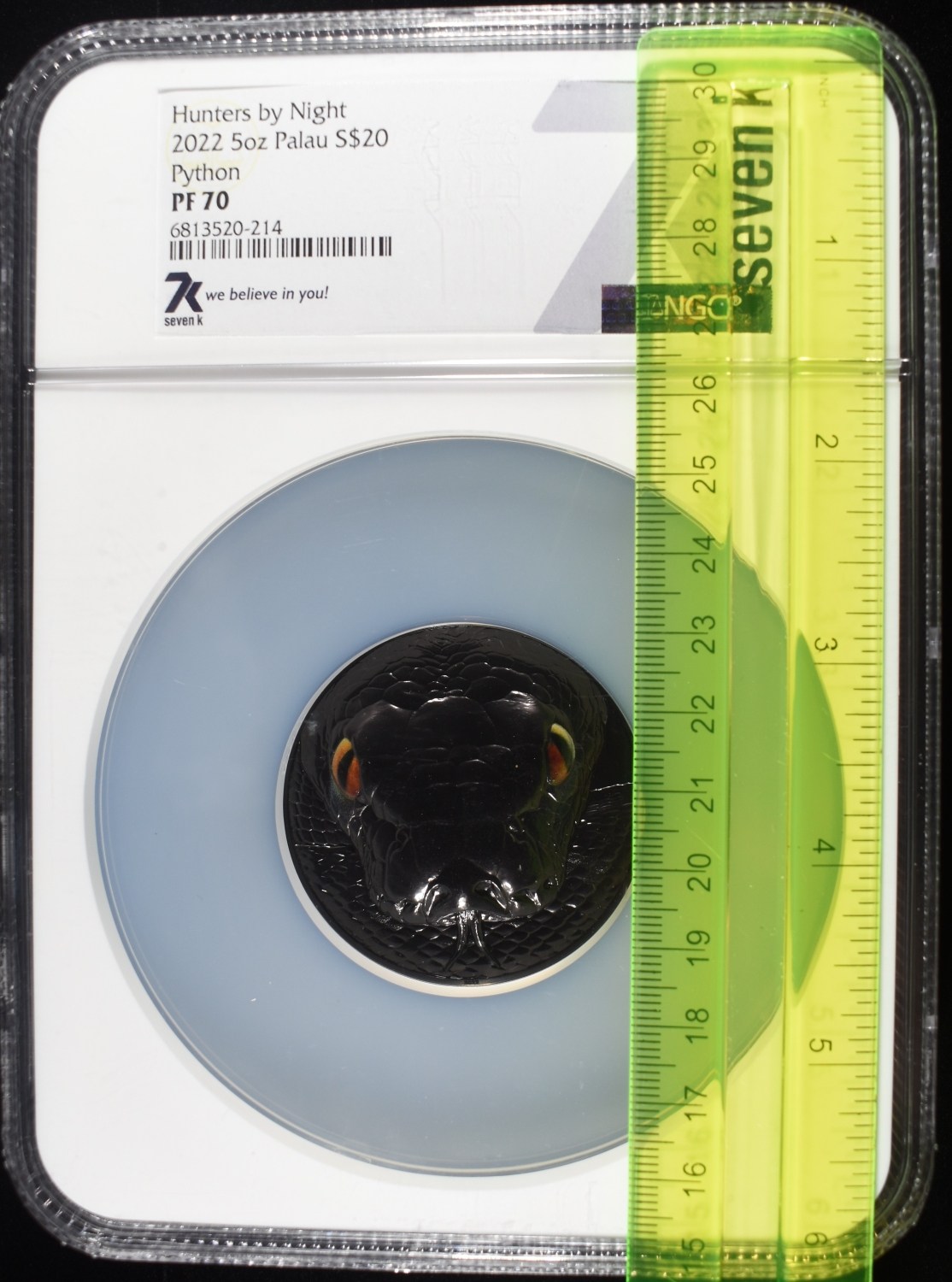 2022 5 OZ $20 PALAU PYTHON NGC PF70