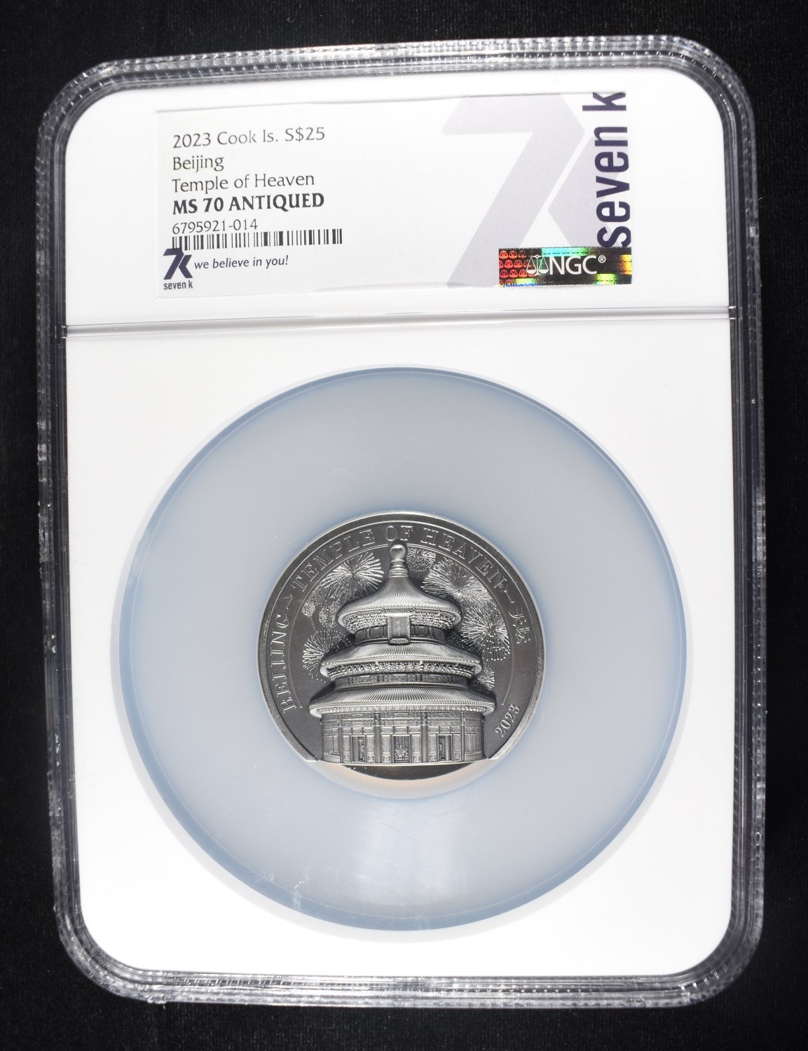 2023 COOK IS. 5 OZ SILVER BEIJING TEMPLE NGC MS-70