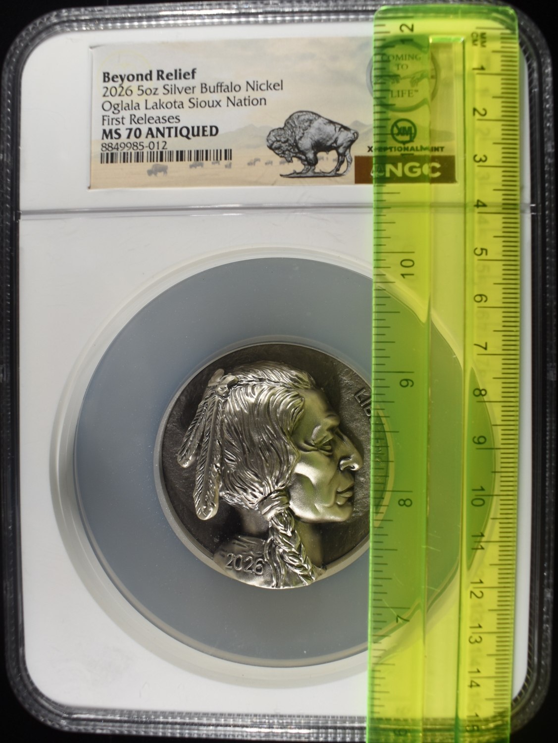2026 5 OZ SILVER BUFFALO BEYOND RELIEF NGC MS70
