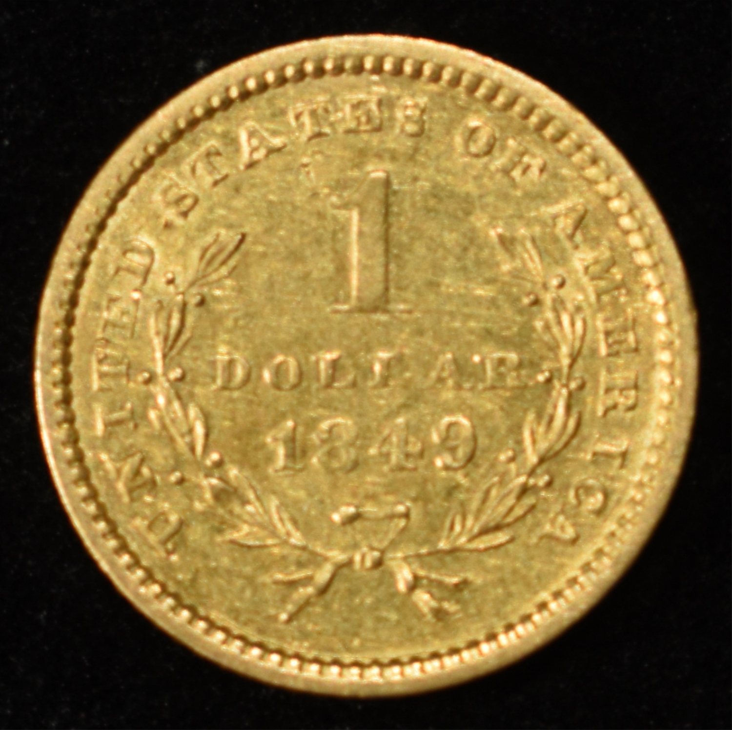 1849 T-1 $1 GOLD AU