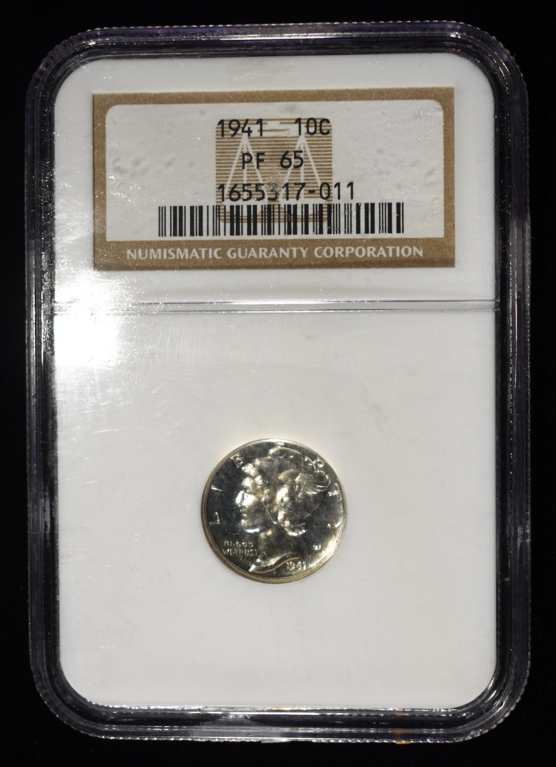 1941 MERCURY DIME NGC PF65