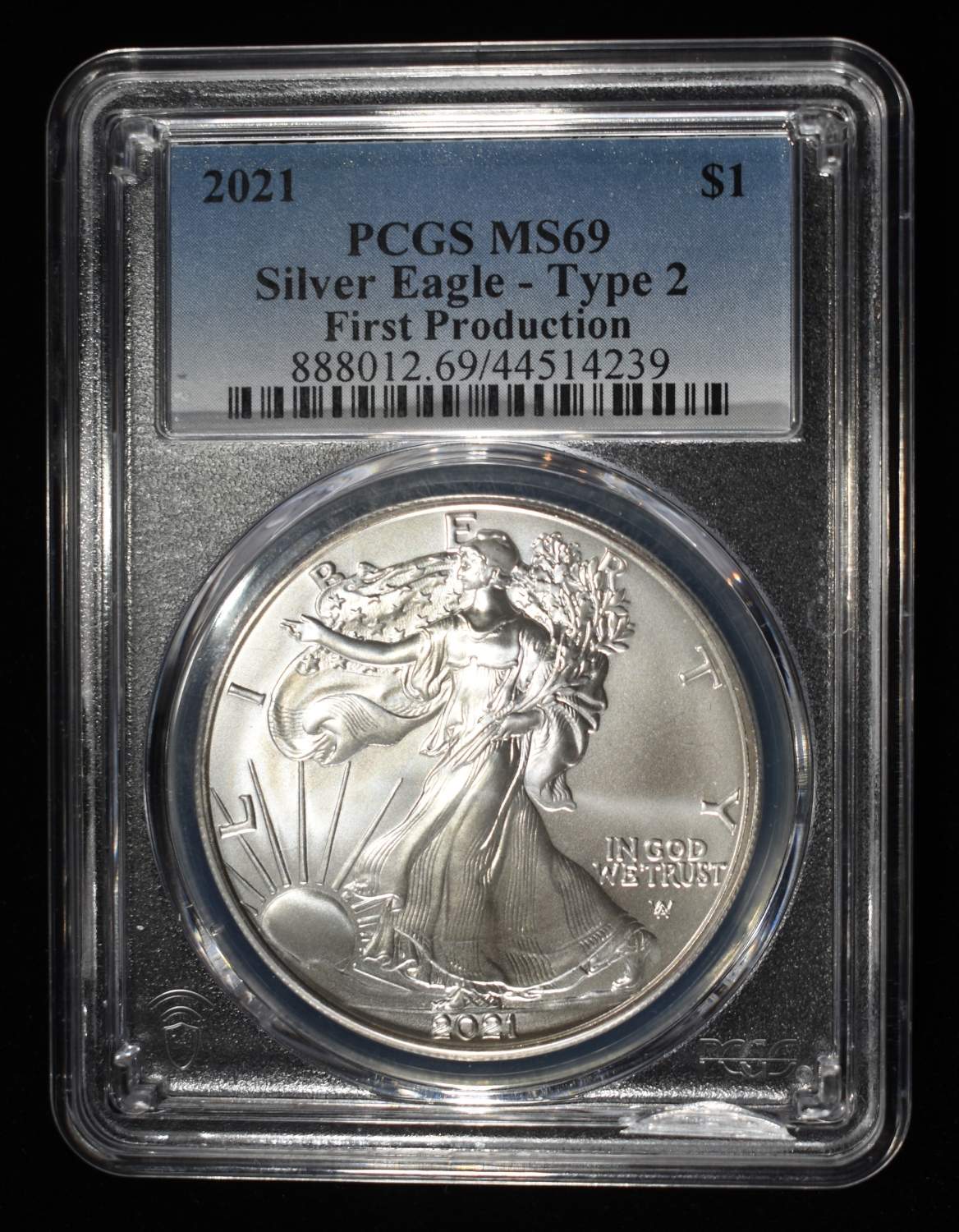 2021 AMERICAN SILVER EAGLE PCGS MS69 TYPE-2