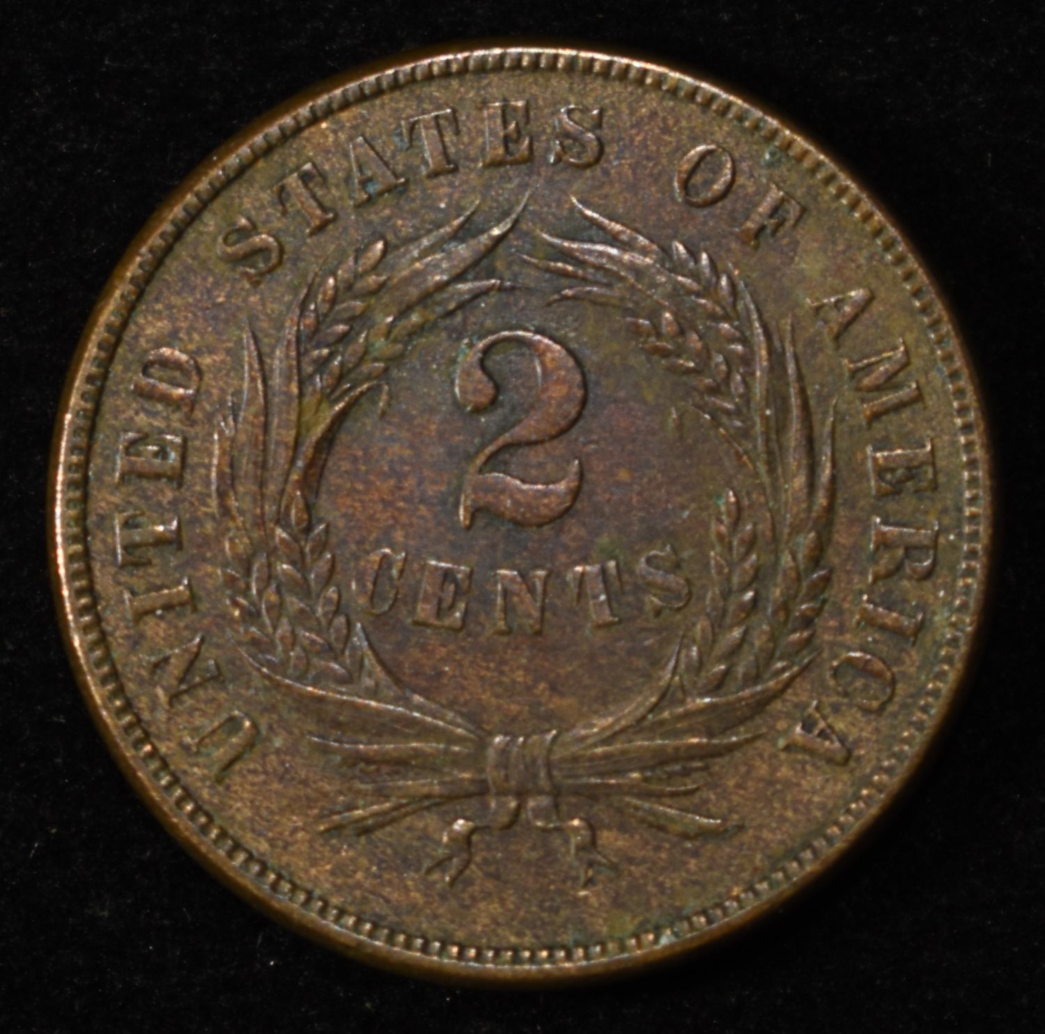 1867 2 CENT PIECE CH AU