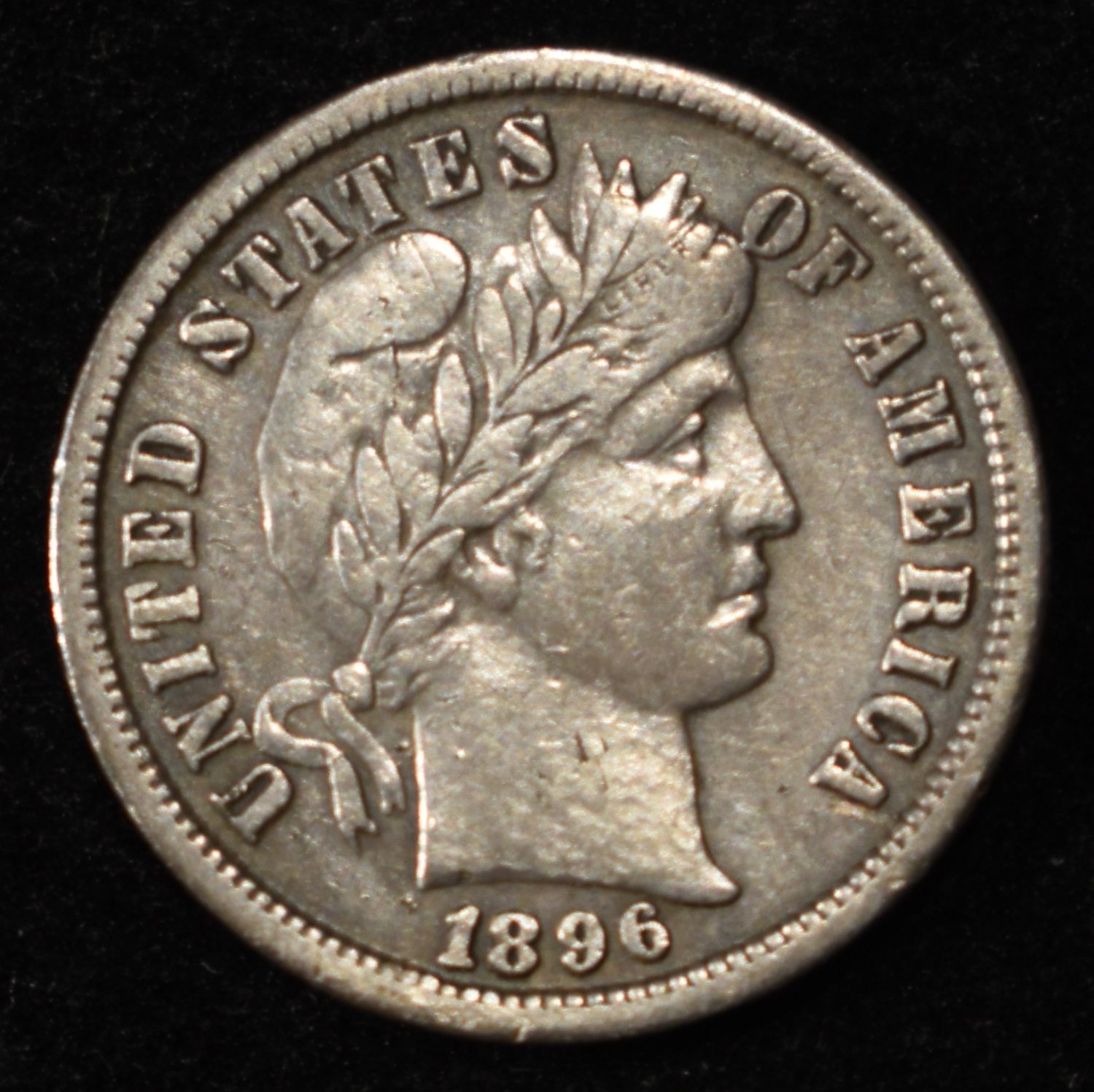 1896-S BARBER DIME XF