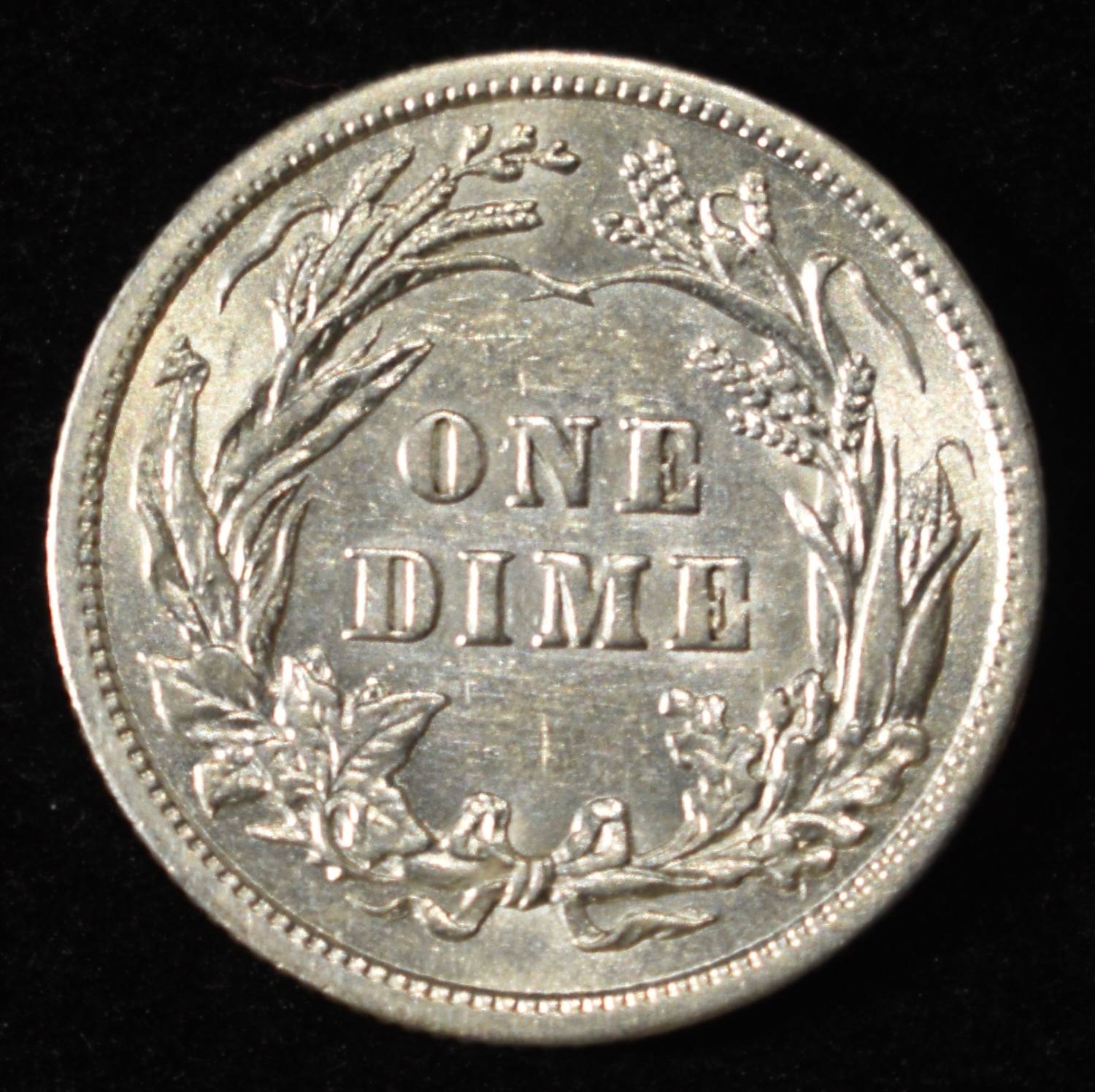 1908 BARBER DIME AU/BU