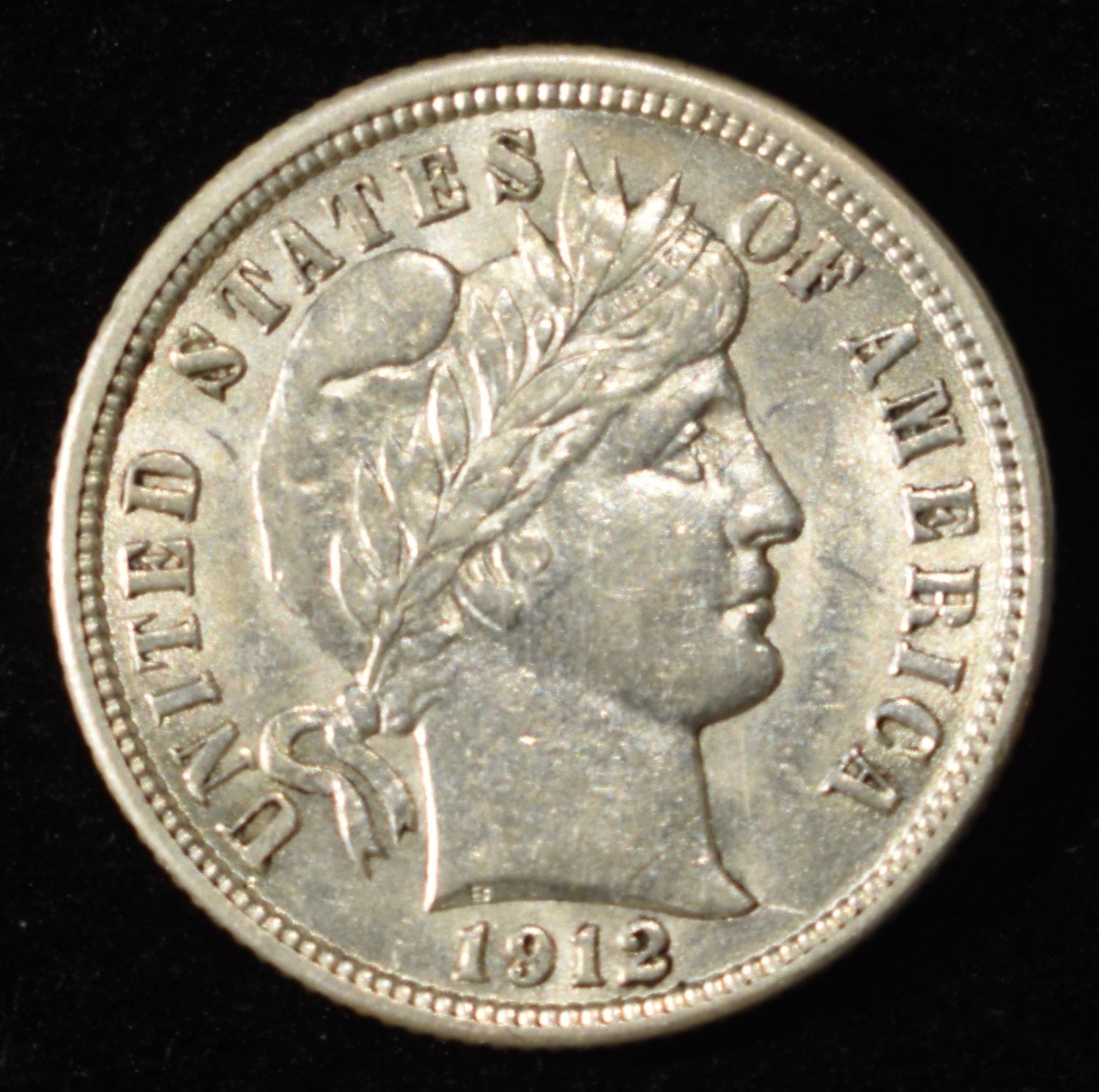 1912 BARBER DIME AU/BU