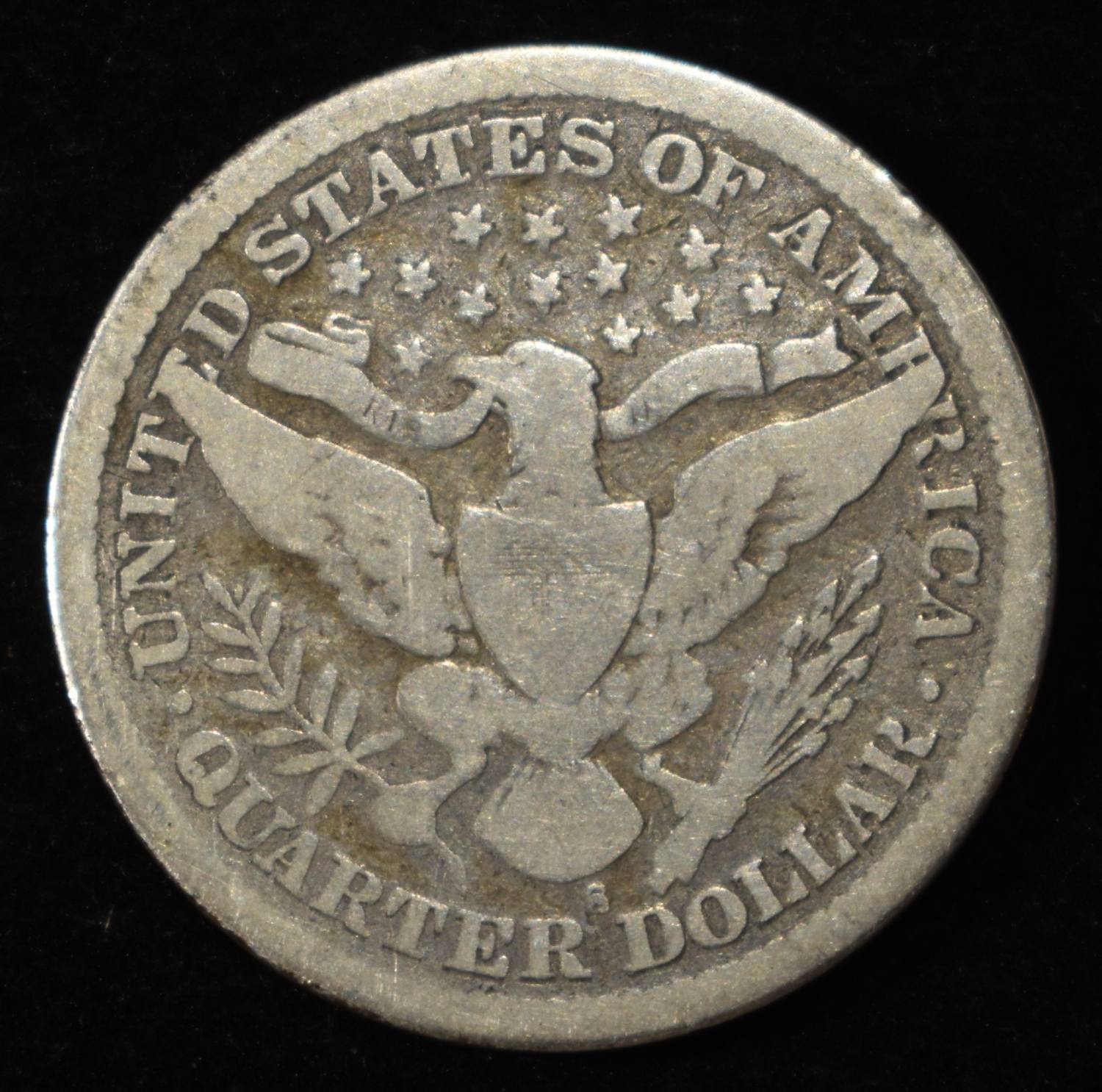 1896-S BARBER QUARTER VG