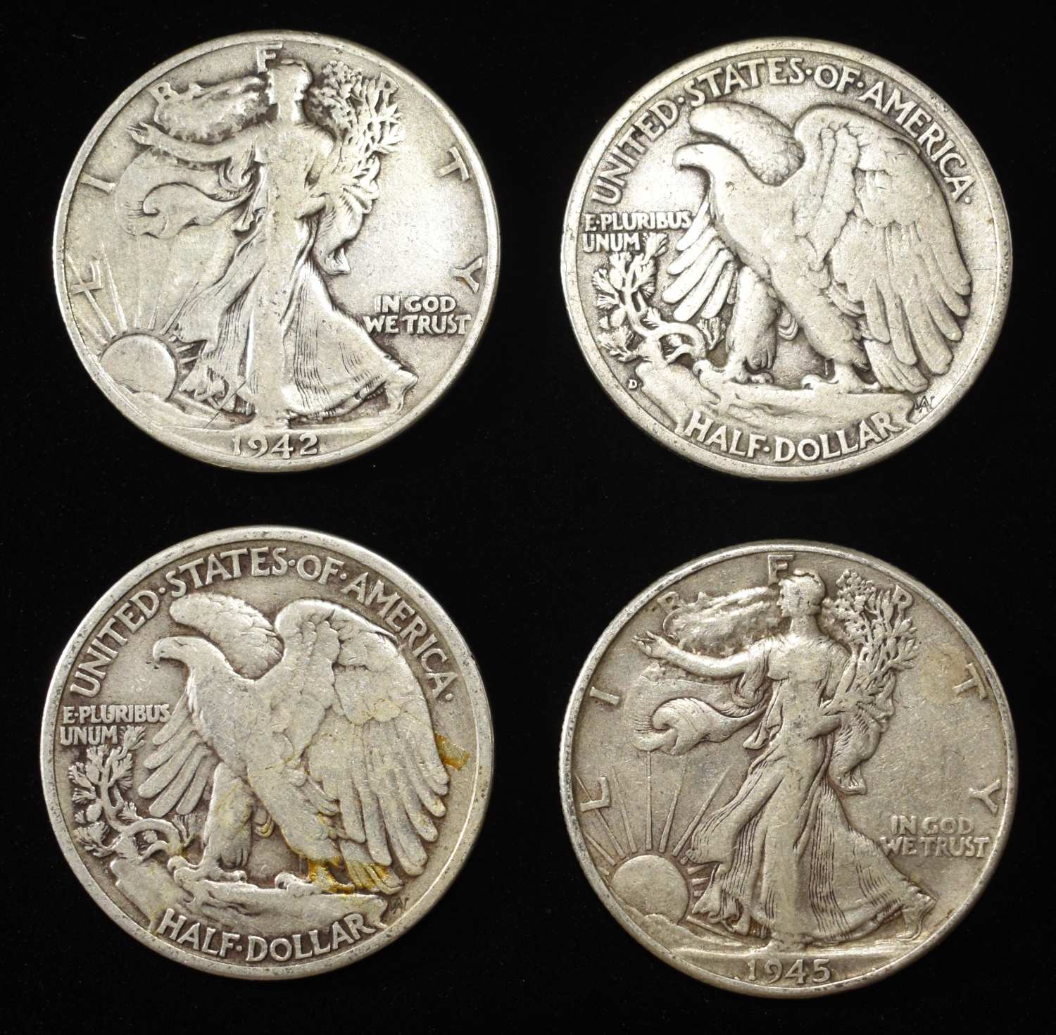 (10) WALKING LIBERTY HALF DOLLARS