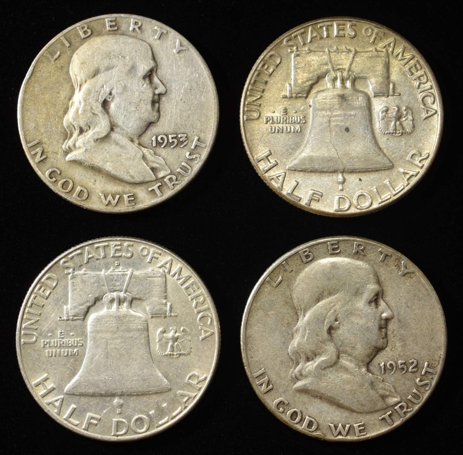 (10) FRANKLIN HALF DOLLARS