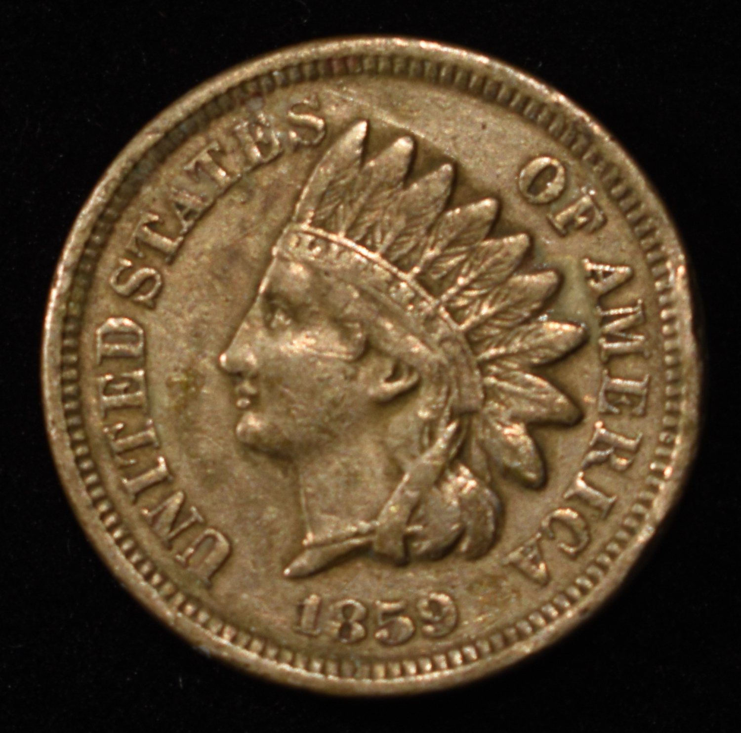 1859 INDIAN HEAD CENT XF