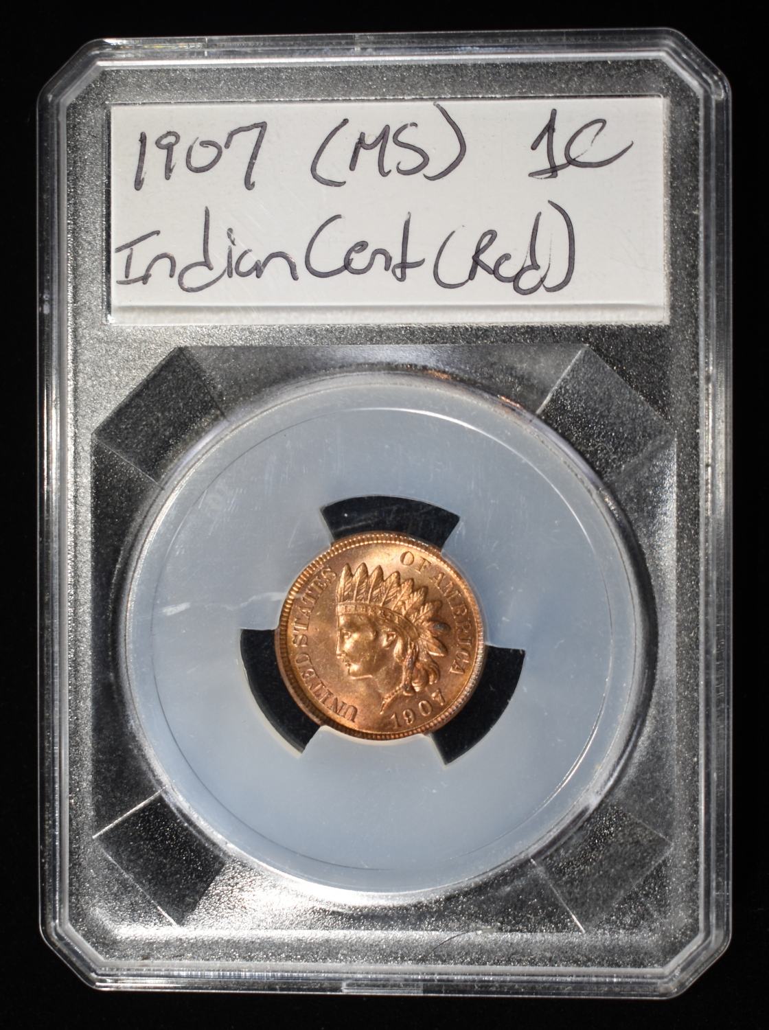 1907 INDIAN HEAD CENT RED
