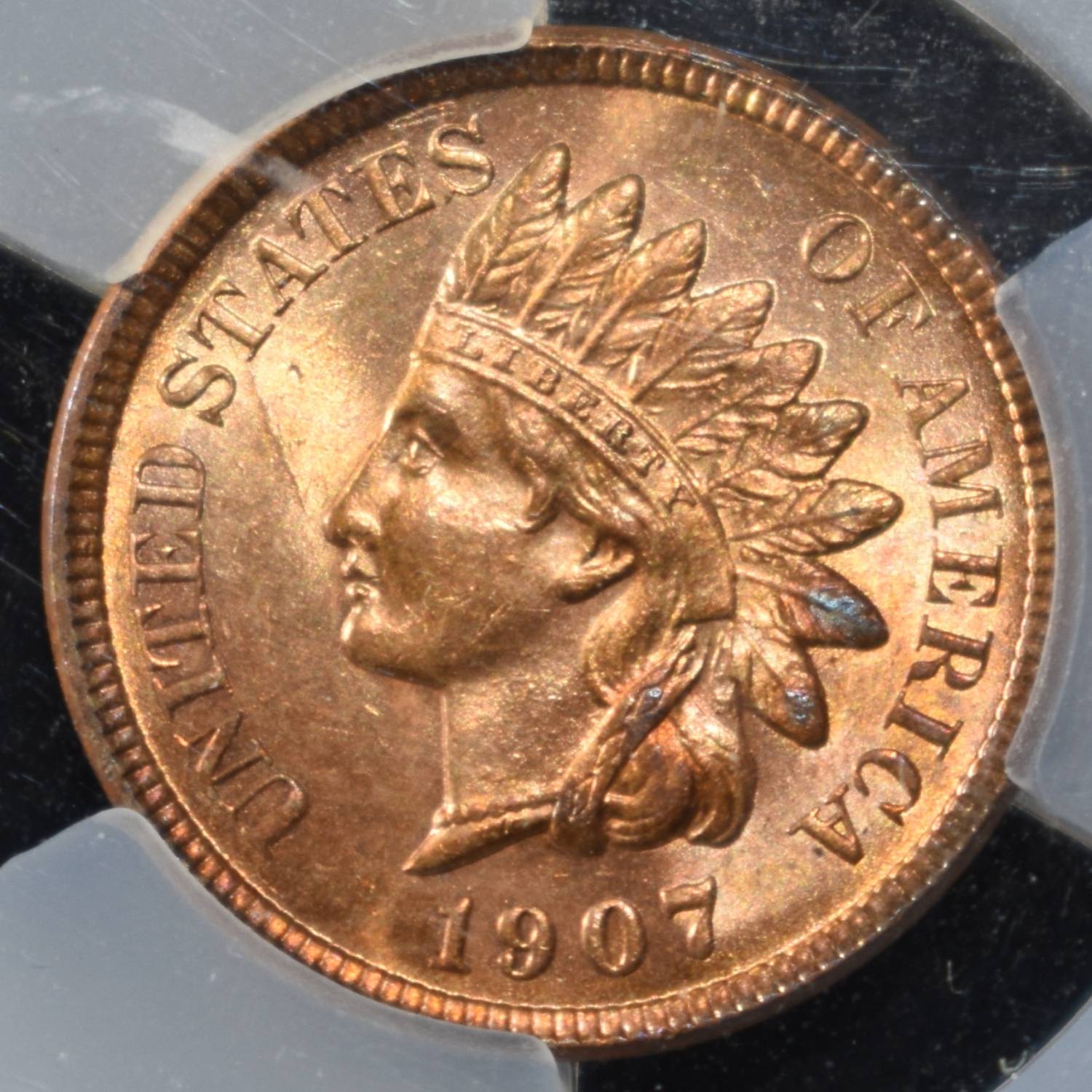 1907 INDIAN HEAD CENT RED