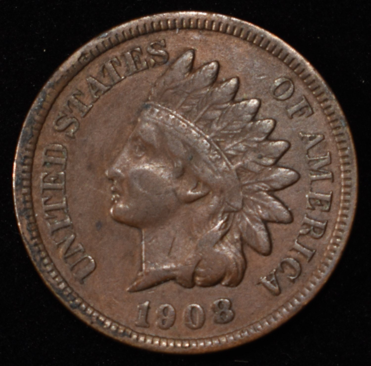 1908-S INDIAN HEAD CENT VF