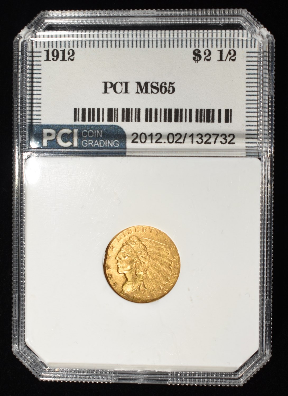 1912 $2.5 GOLD INDIAN GEM BU