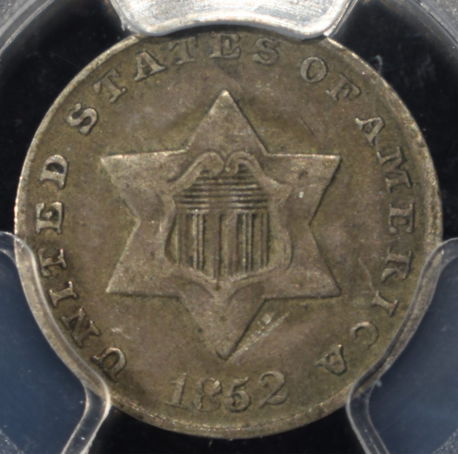 1852 3 CENT SILVER PCGS VF-35