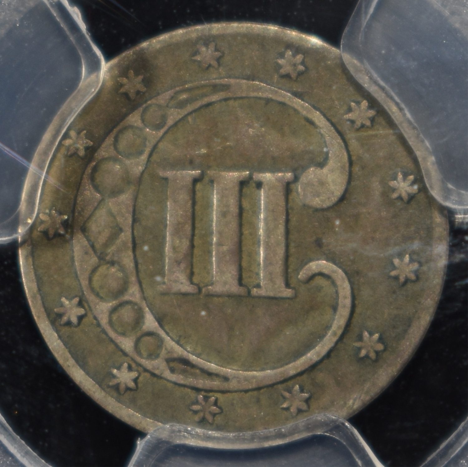 1852 3 CENT SILVER PCGS VF-35