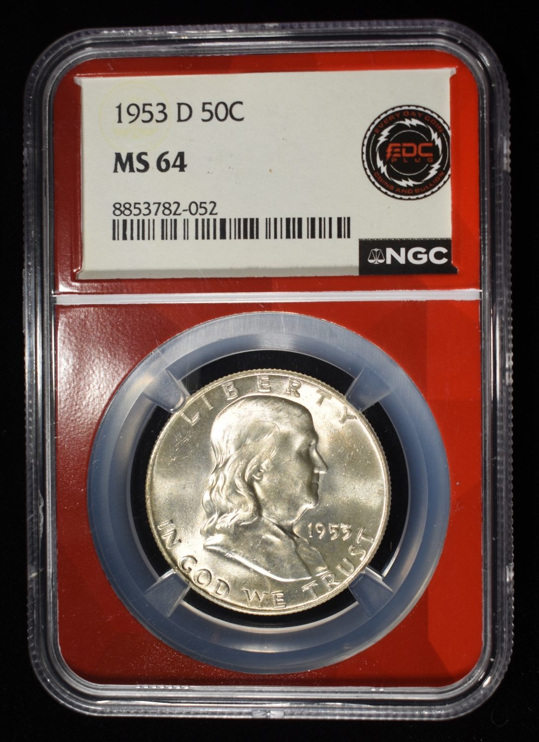 1953-D FRANKLIN HALF DOLLAR NGC MS64