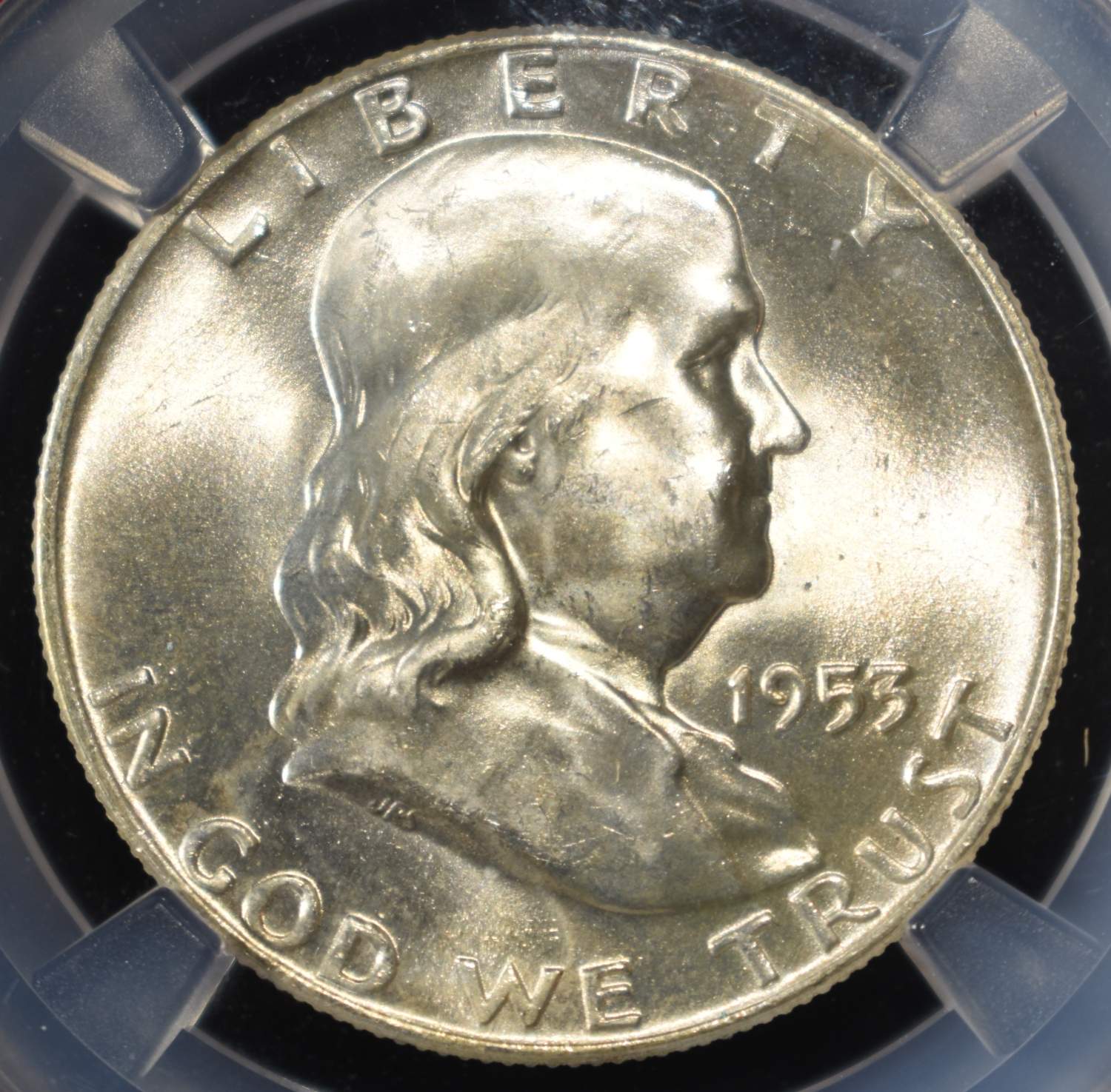 1953-D FRANKLIN HALF DOLLAR NGC MS64