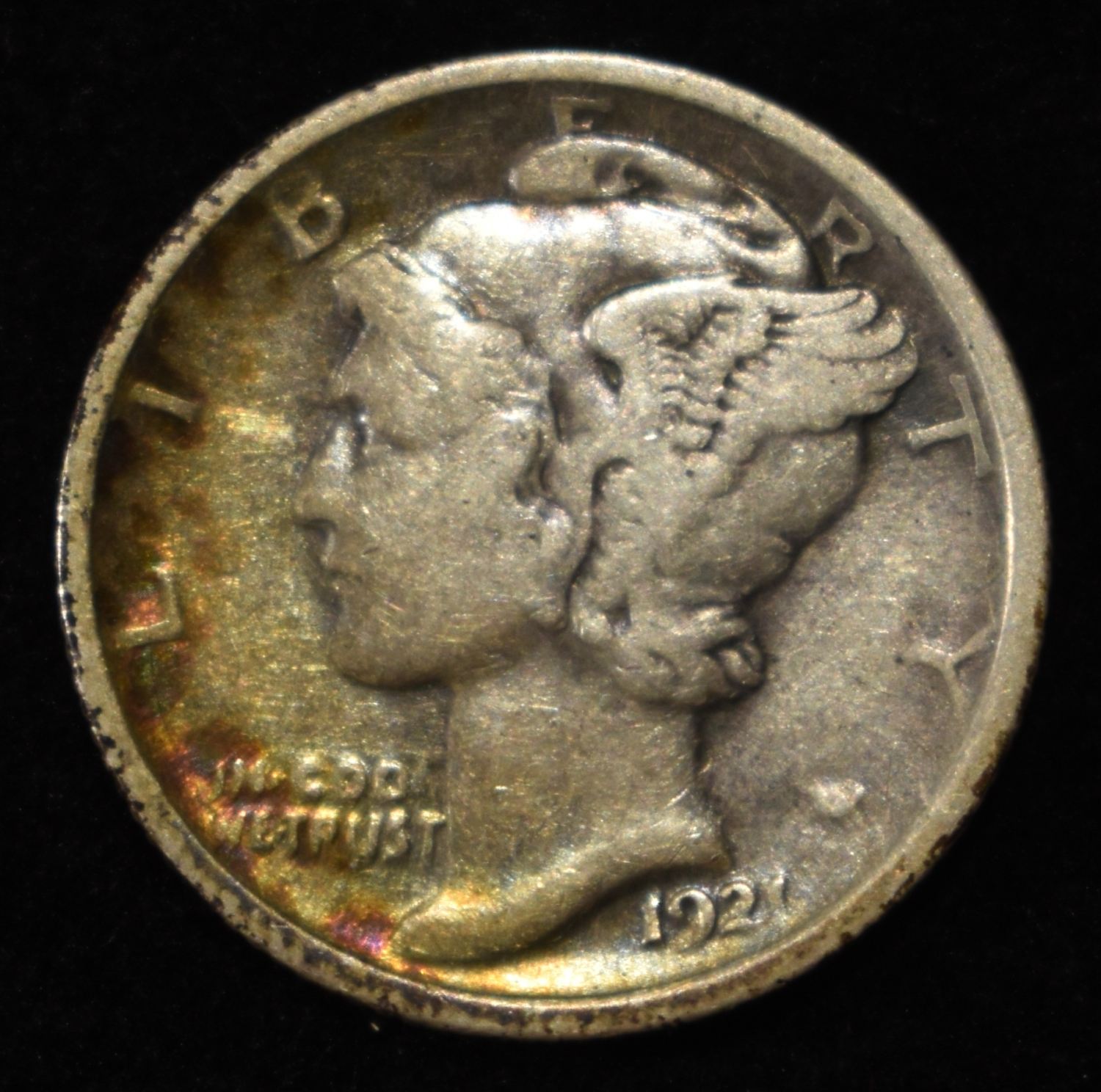 1921 MERCURY DIME XF