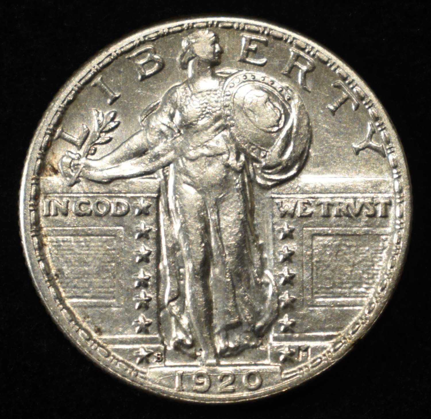1920-S STANDING LIBERTY QUARTER AU/BU