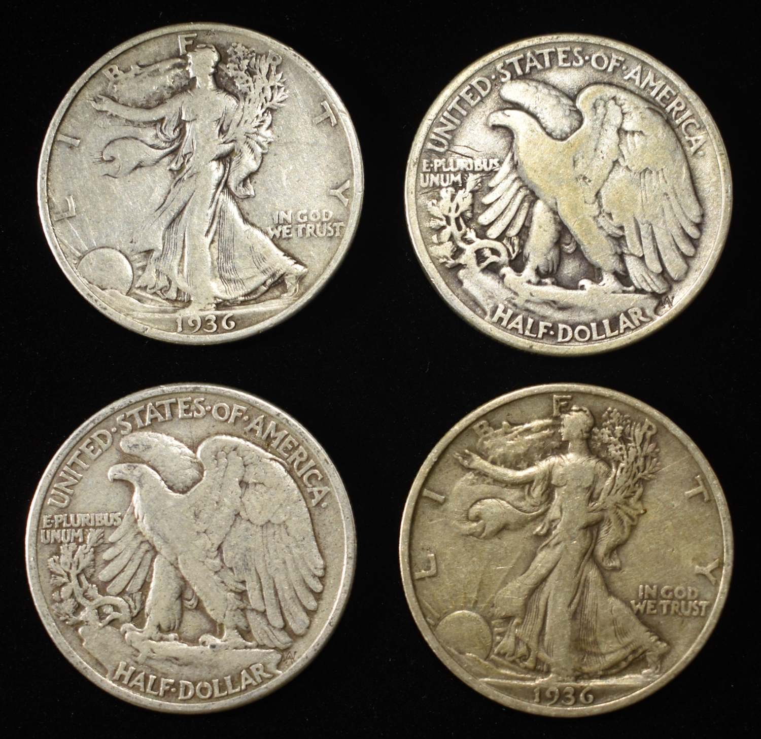 (10) WALKING LIBERTY HALF DOLLARS