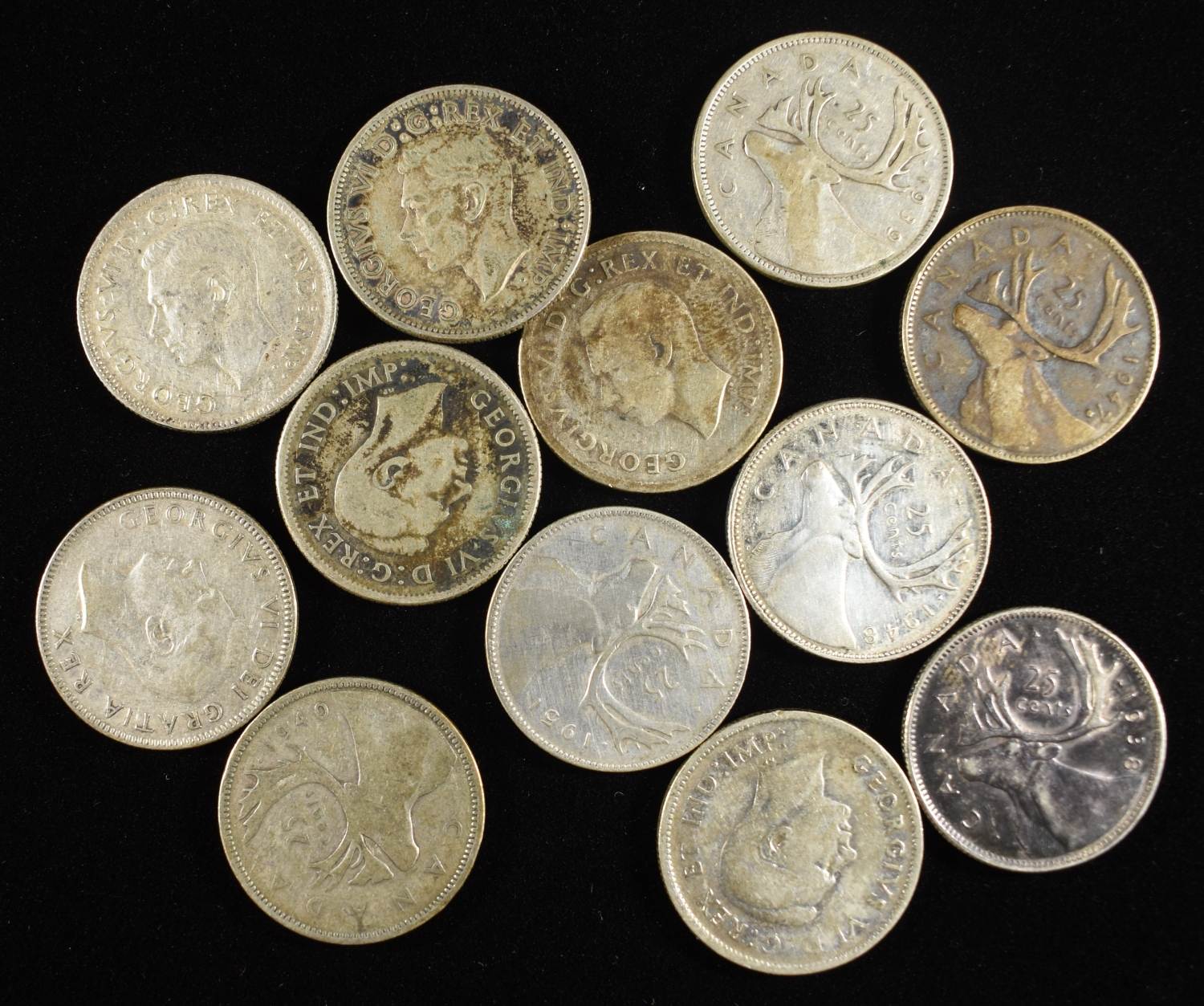 $3 80% SILVER CANADIAN QUARTERS