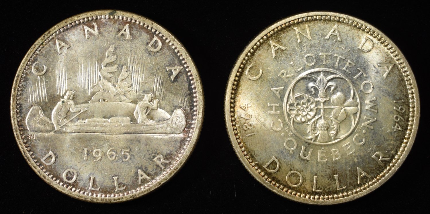 (2) 80% SILVER CANADIAN DOLLARS