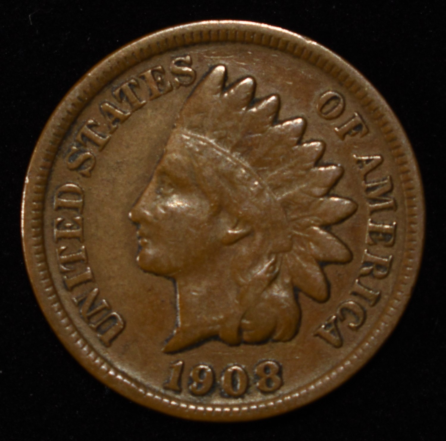 1908-S INDIAN HEAD CENT VF