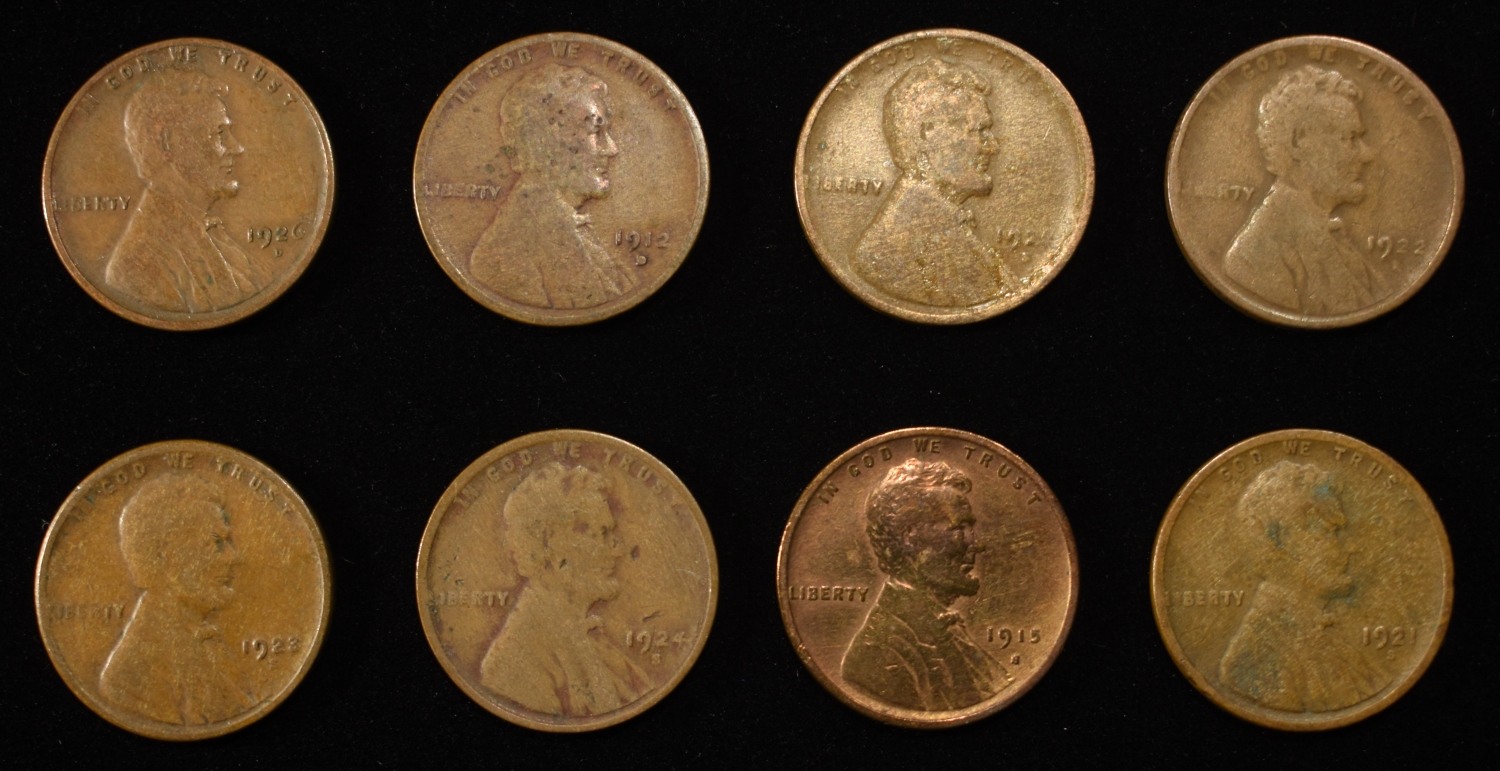 8 NICE EARLY SEMIKEY WHEAT CENTS