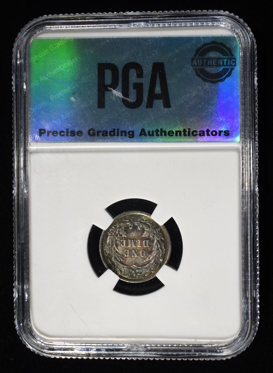 1894 BARBER DIME PGA CH/GEM BU TONED