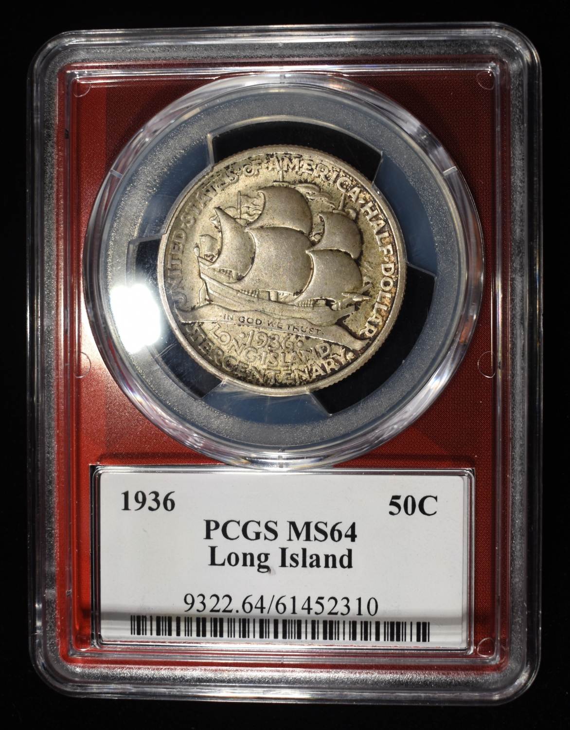 1936 LONG ISLAND COMMEM HALF DOLLAR PCGS MS-64