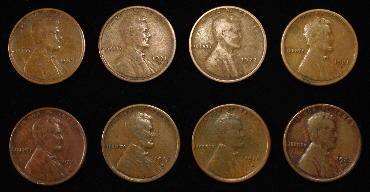 8 NICE EARLY SEMIKEY WHEAT CENTS