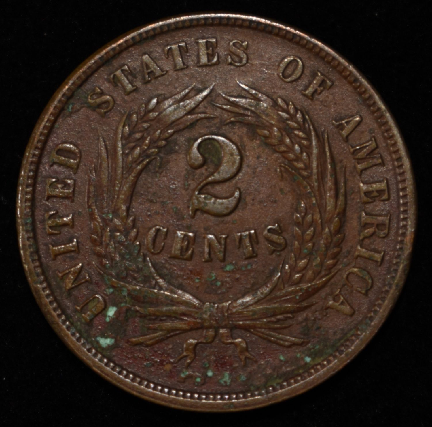 1864 TWO-CENT PIECE AU/BU