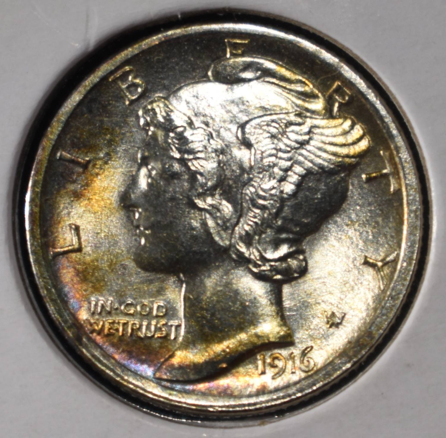 1916 MERCURY DIME GEM BU FSB
