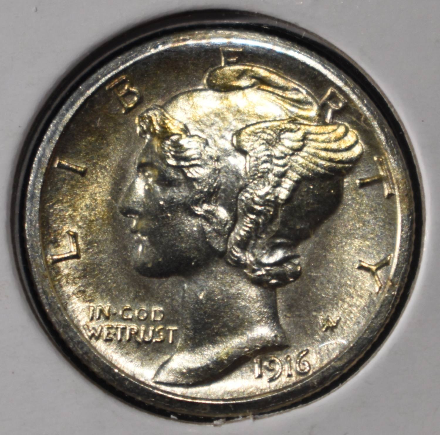 1916-S MERCURY DIME CH BU FSB