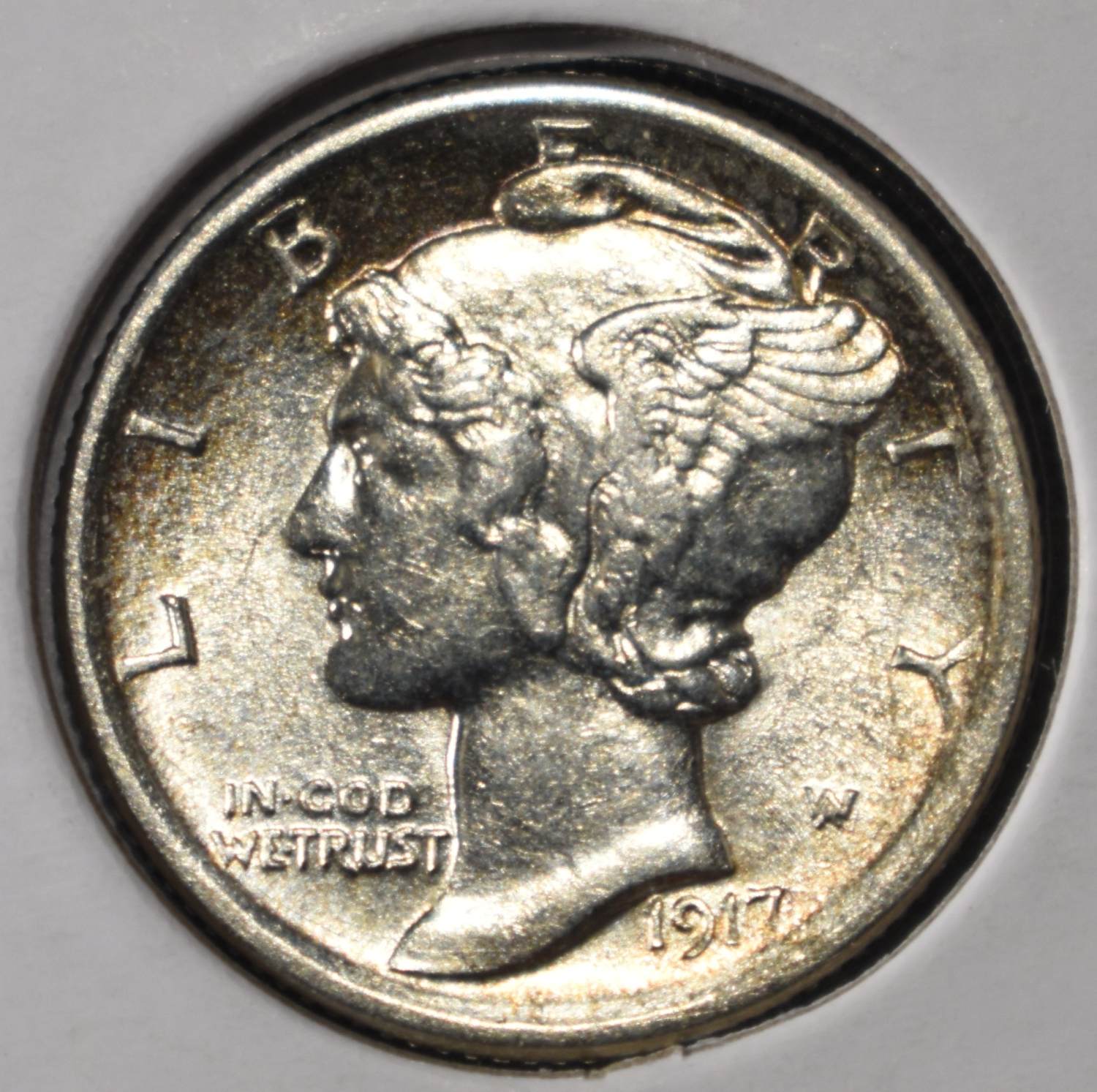 1917-D MERCURY DIME CH BU FSB