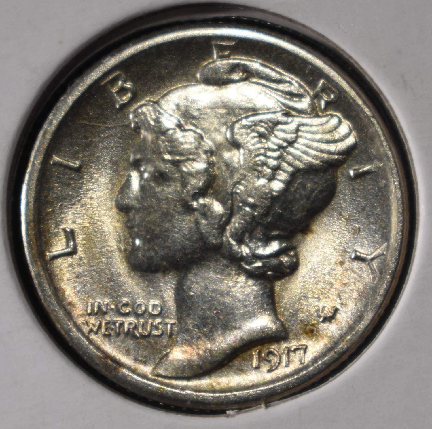 1917-S MERCURY DIME CH BU FSB