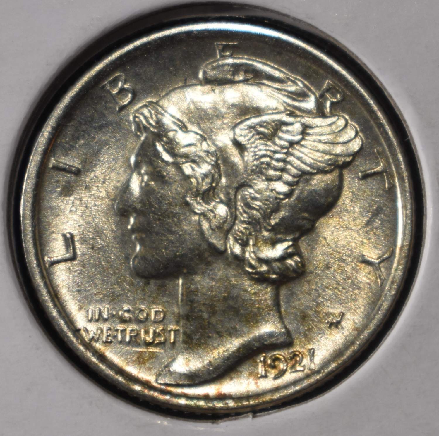 1921 MERCURY DIME CH BU FSB