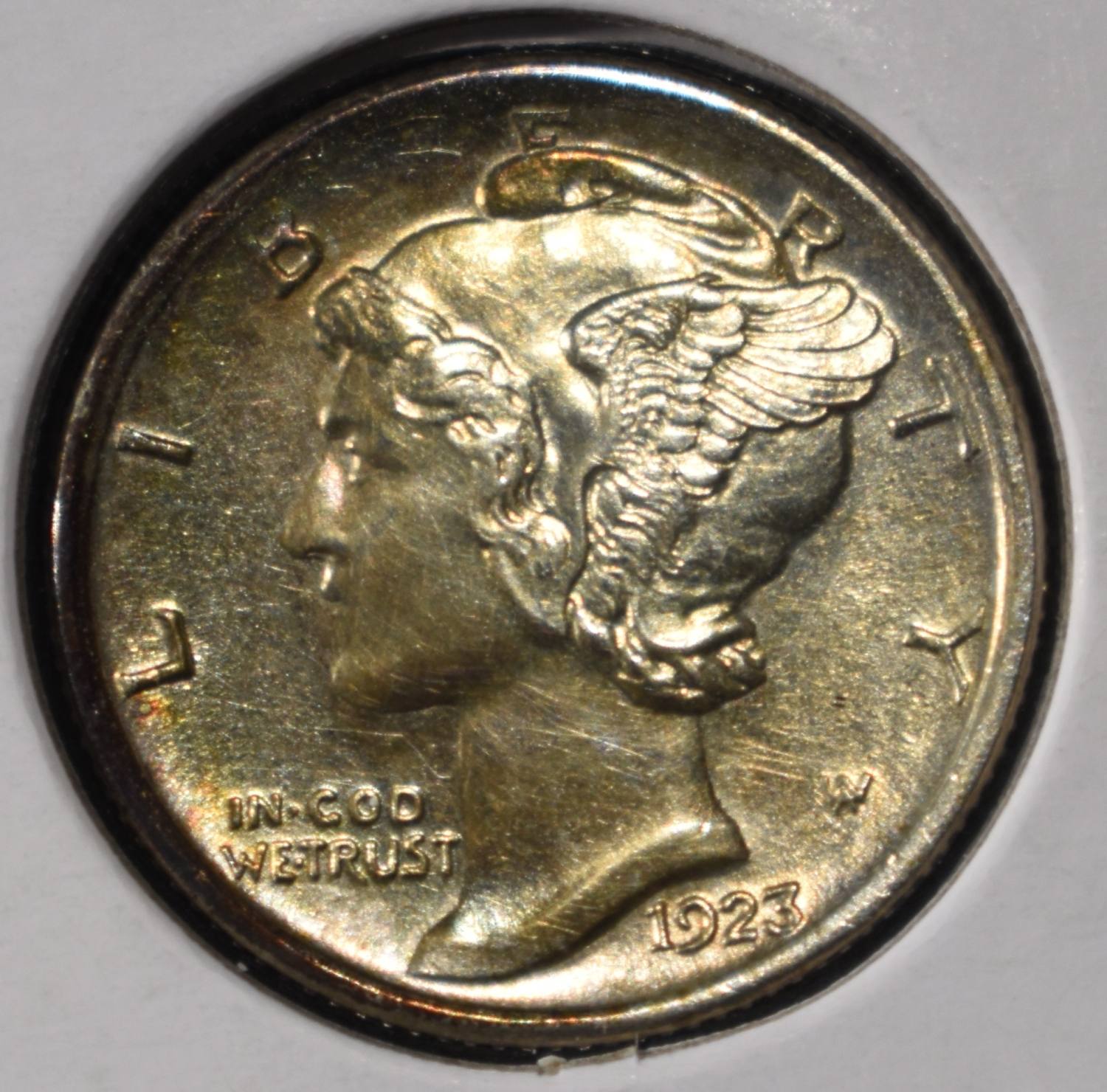 1923-S MERCURY DIME CH BU FSB