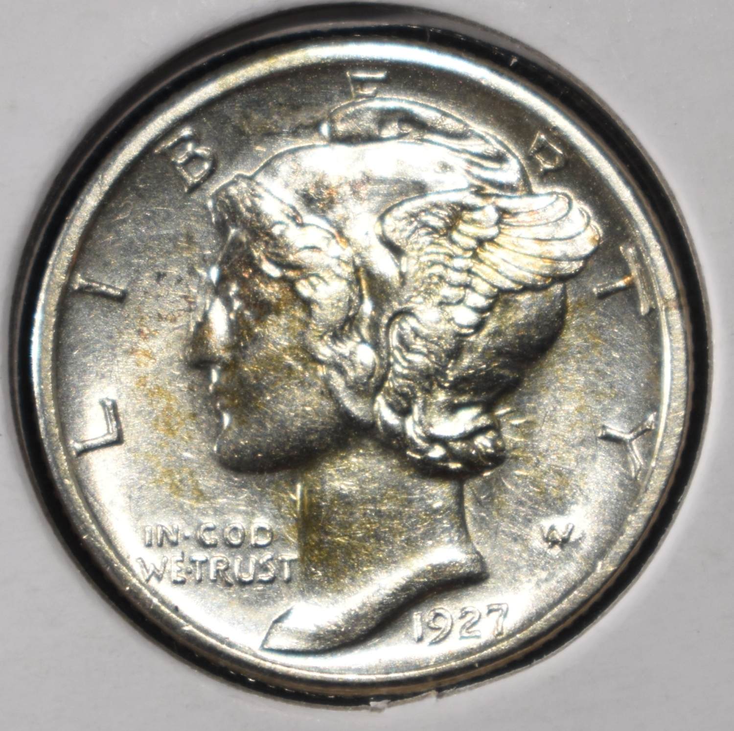 1927-D MERCURY DIME BU