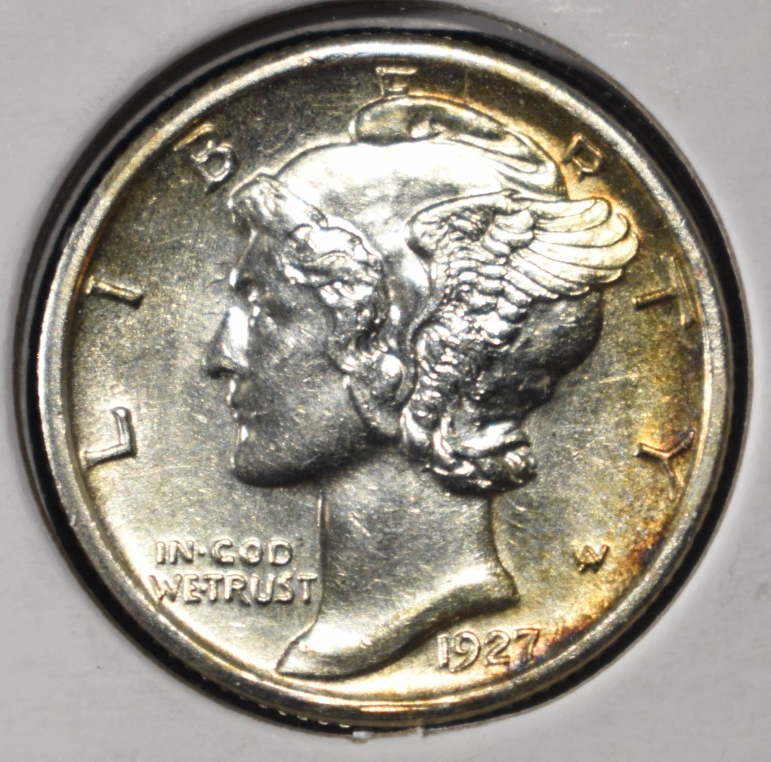 1927-S MERCURY DIME CH BU