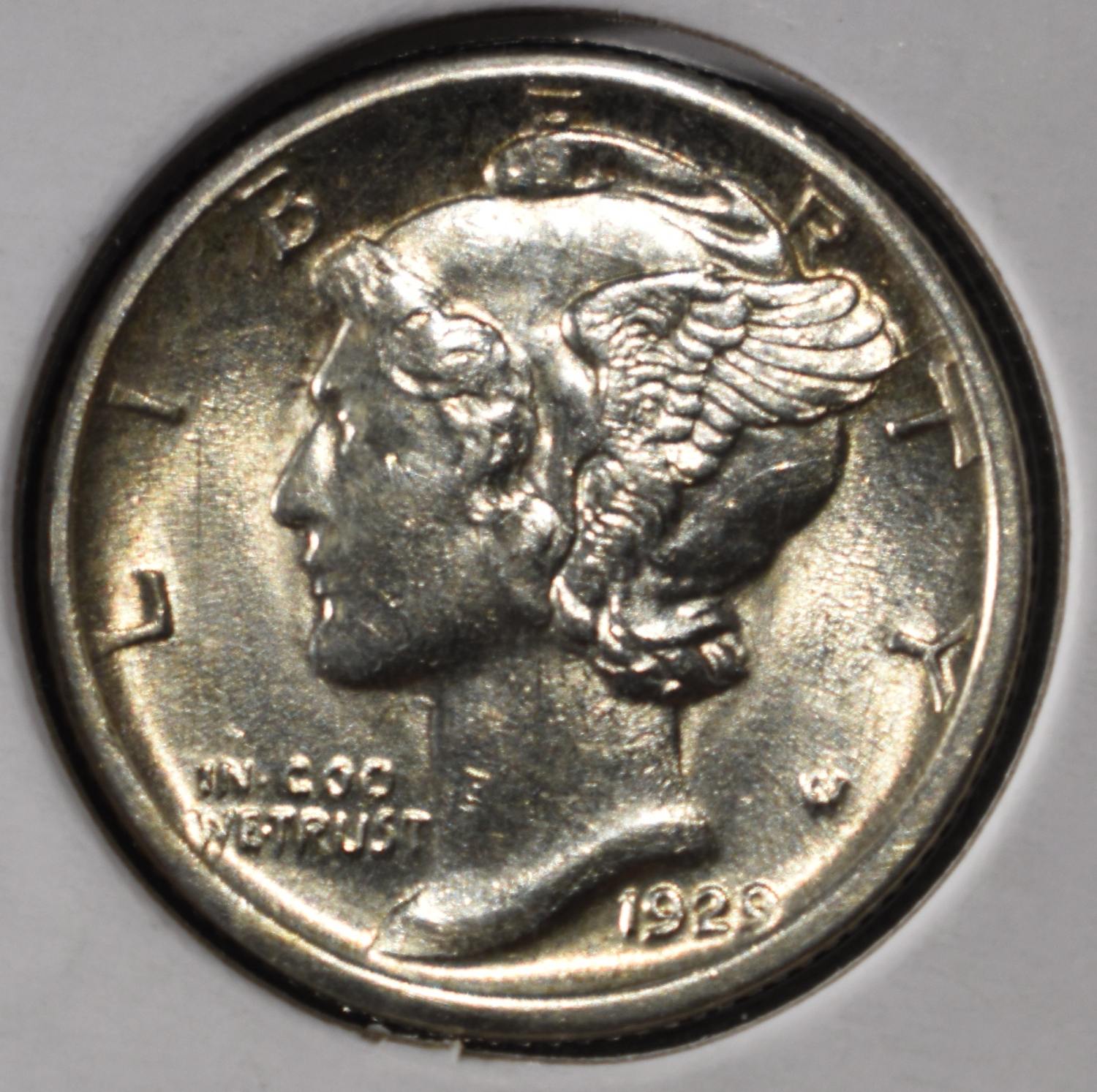 1929-S MERCURY DIME BU FSB
