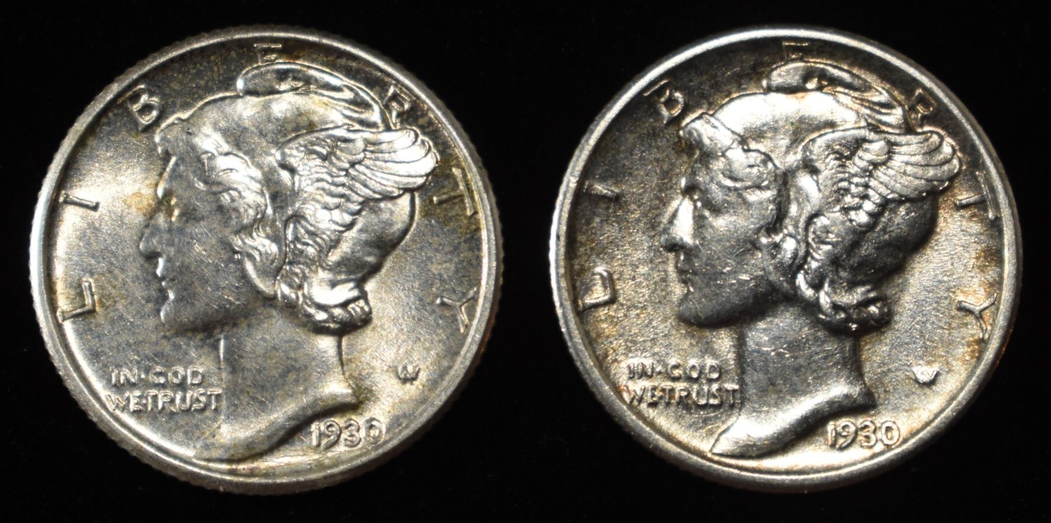 1930 CH BU FSB & 1930-S BU MERCURY DIMES