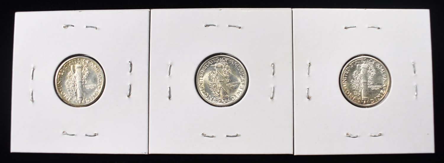 1935-P&D CH BU FSB & 1935-S MERCURY DIMES CH BU