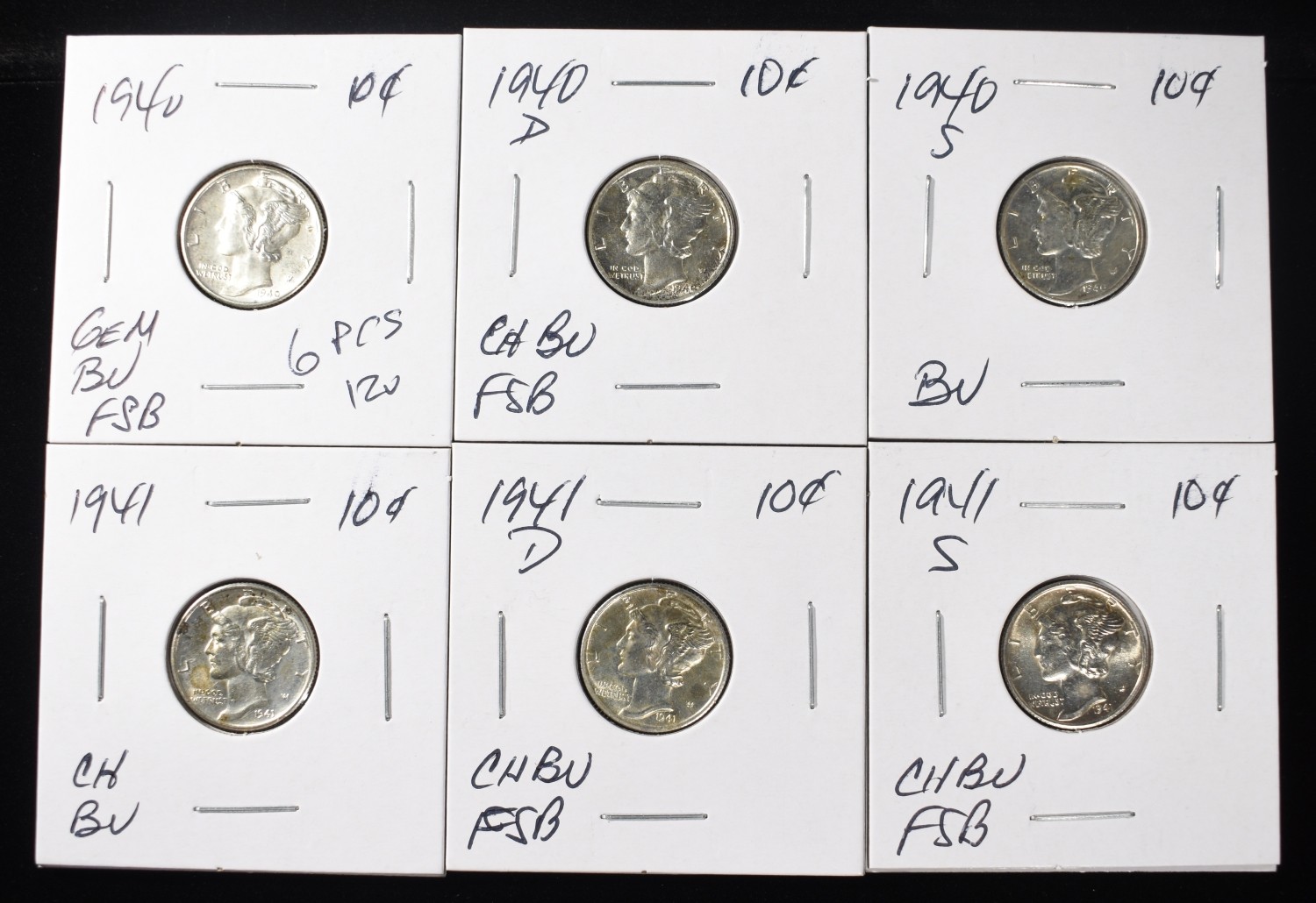 MERCURY DIMES COLLECTORS LOT