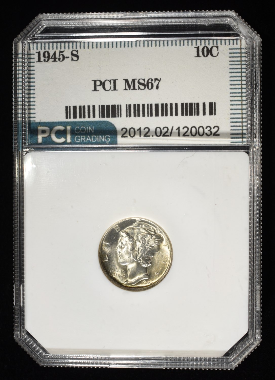 1945-S MERCURY DIME PCI SUPERB GEM BU