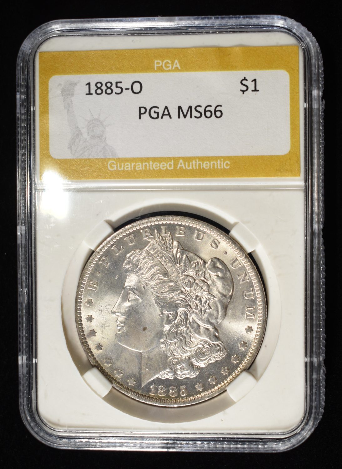1885-O MORGAN DOLLAR PGA SUPERB GEM BU