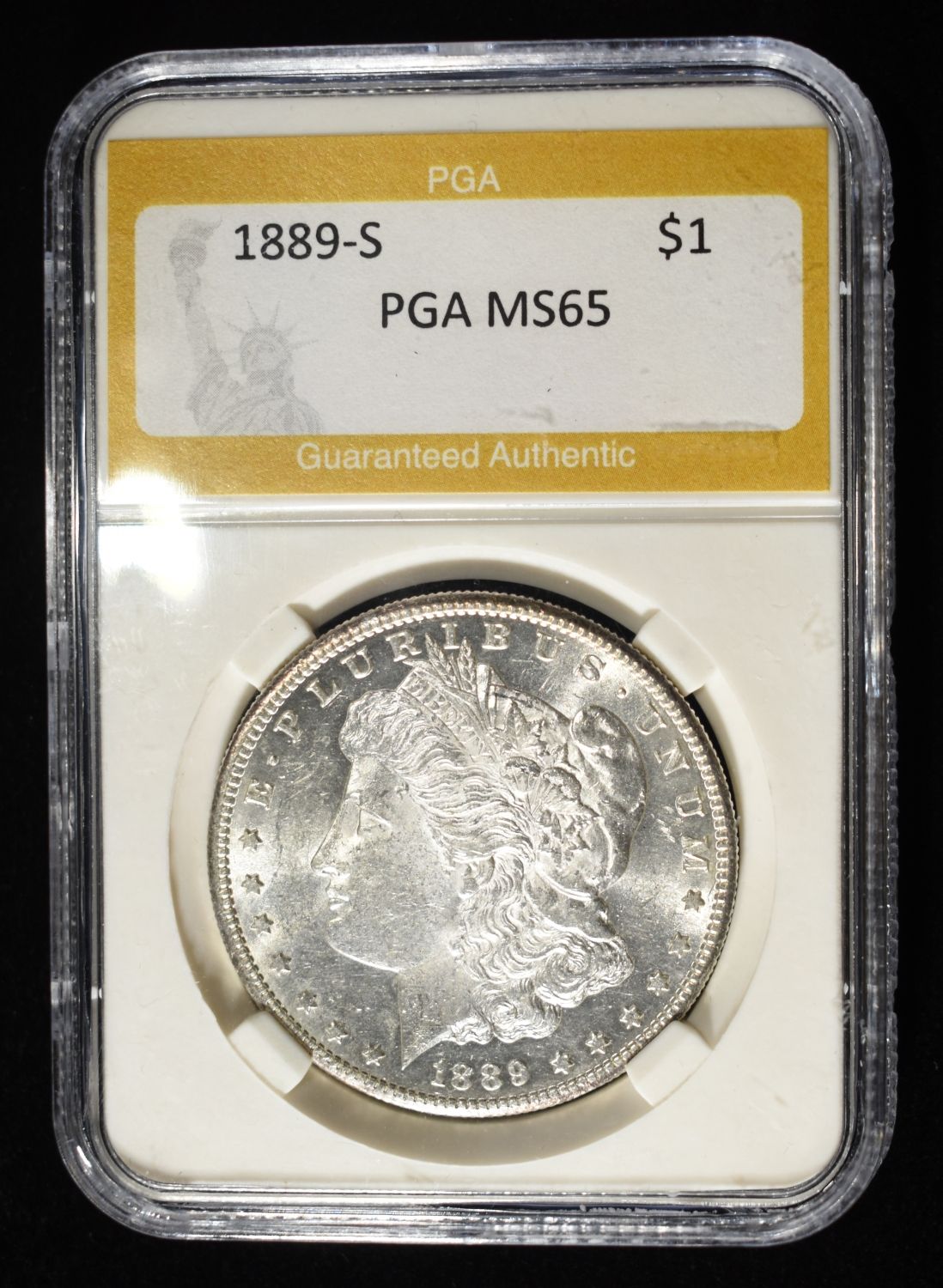 1889-S MORGAN DOLLAR PGA GEM BU